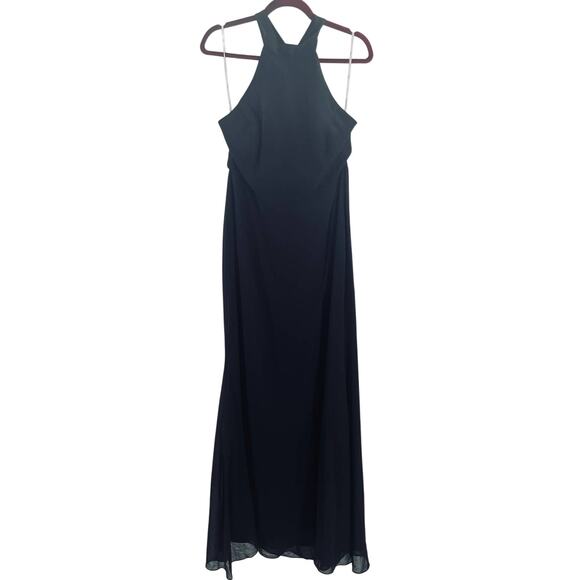 LULU'S XS Captured Your Heart Black Halter Maxi Long Party Dress NEW B56 - Picture 3 of 12